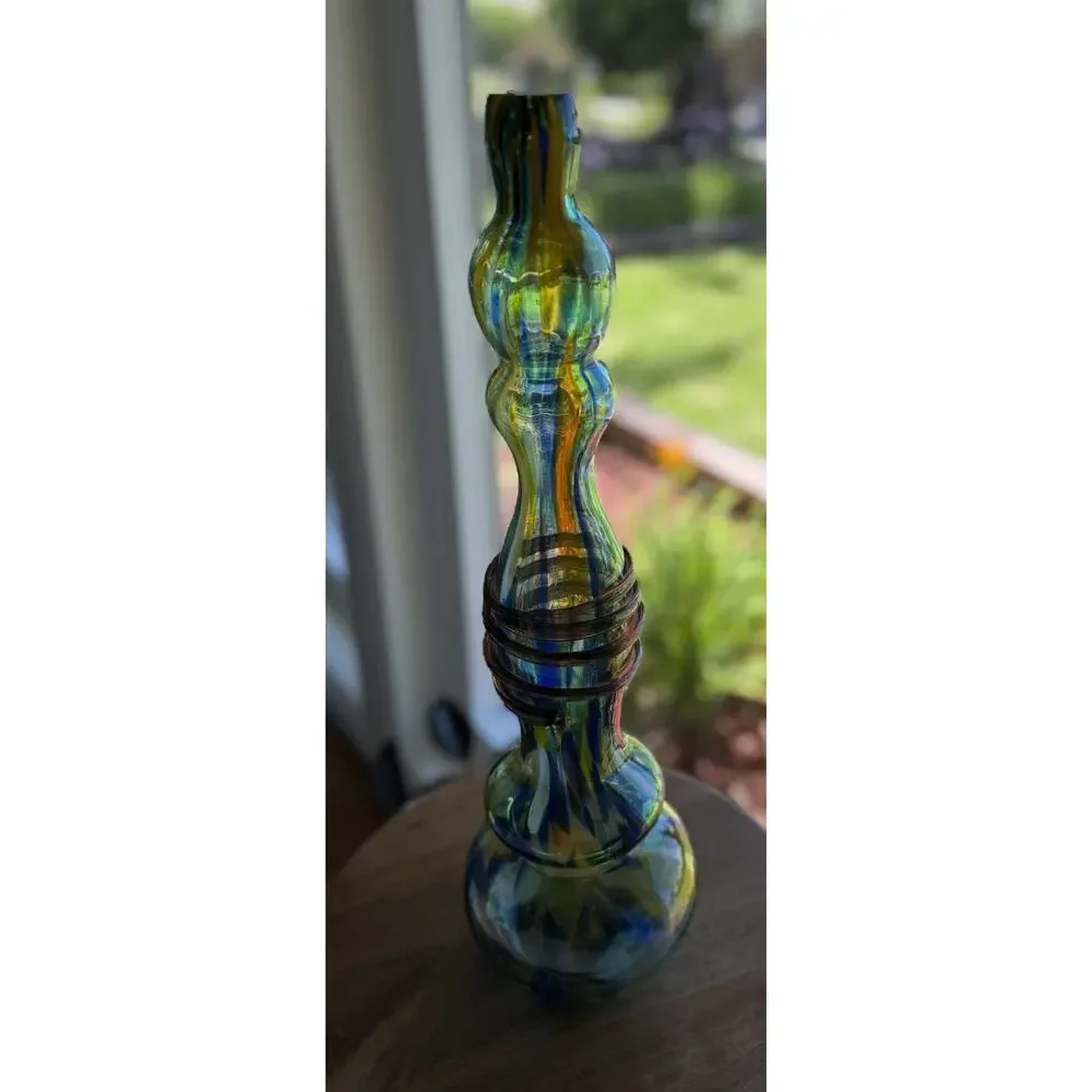 Home Essentials & Beyond Hand Blown Art Glass Vase 17.75” Vintage